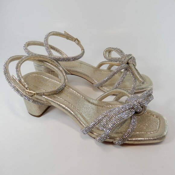 Loeffler Randall Mikel Bow Sandals Size 6 Crystal Rhinestone Embellished NEW - Picture 5 of 16